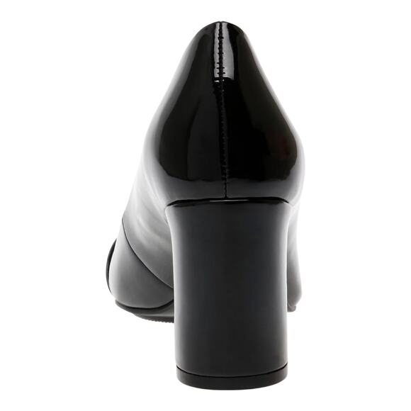 Anne Klein Women's Bentley Buckle Block Heel Pumps Black Patent Size 6 1/2 M - Picture 3 of 5